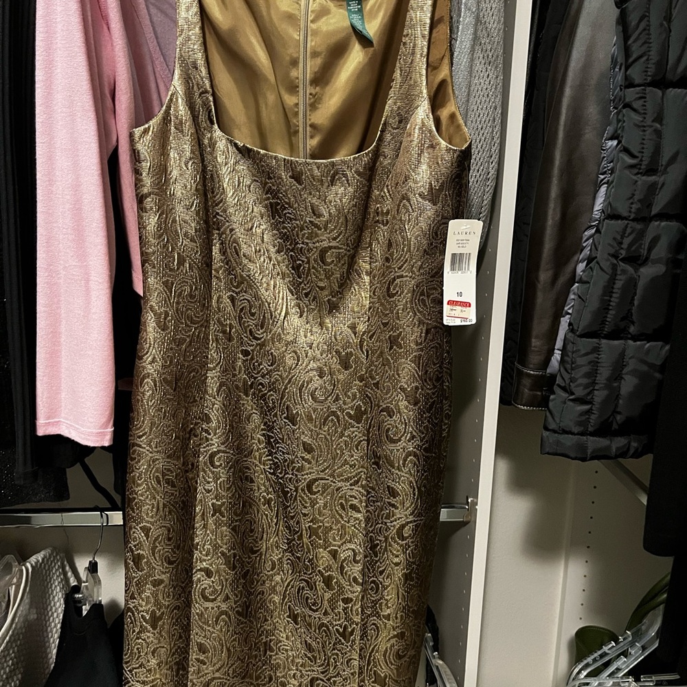 Lauren- Ralph Lauren Formal Gold Paisley Dress